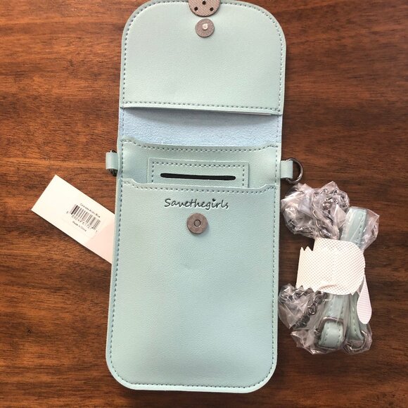 Save the Girls Touchscreen Crossbody Phone Purse "Colorado" Arctic Blue NWT - Picture 6 of 9